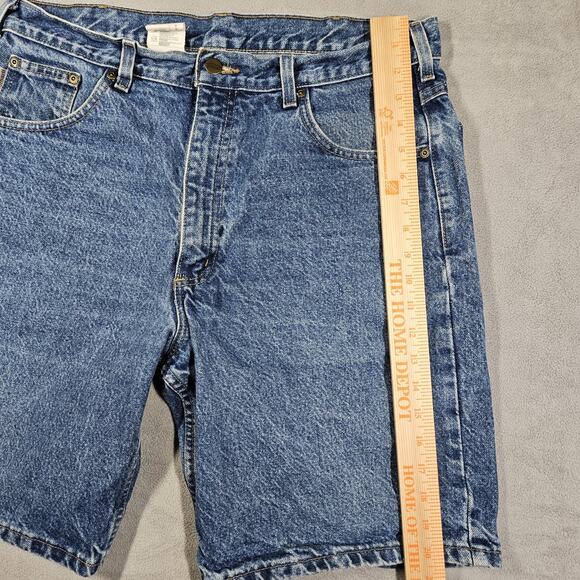 VTG Carhartt B26 DST Denim Shorts Men’s Size 36 (34) Blue Workwear Y2K Dadcore - Picture 9 of 11